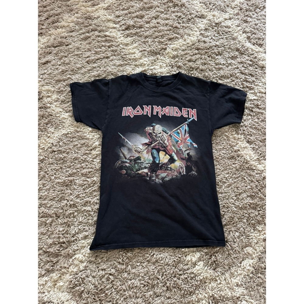 Iron Maiden The Trooper Graphic T-Shirt Black M&O Gold Small Heavy Metal Tee